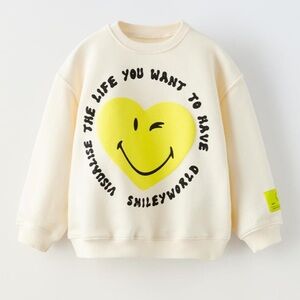 NWT Zara organic cotton blend smileyworld sweatshirt 1.5Y (12-18M)